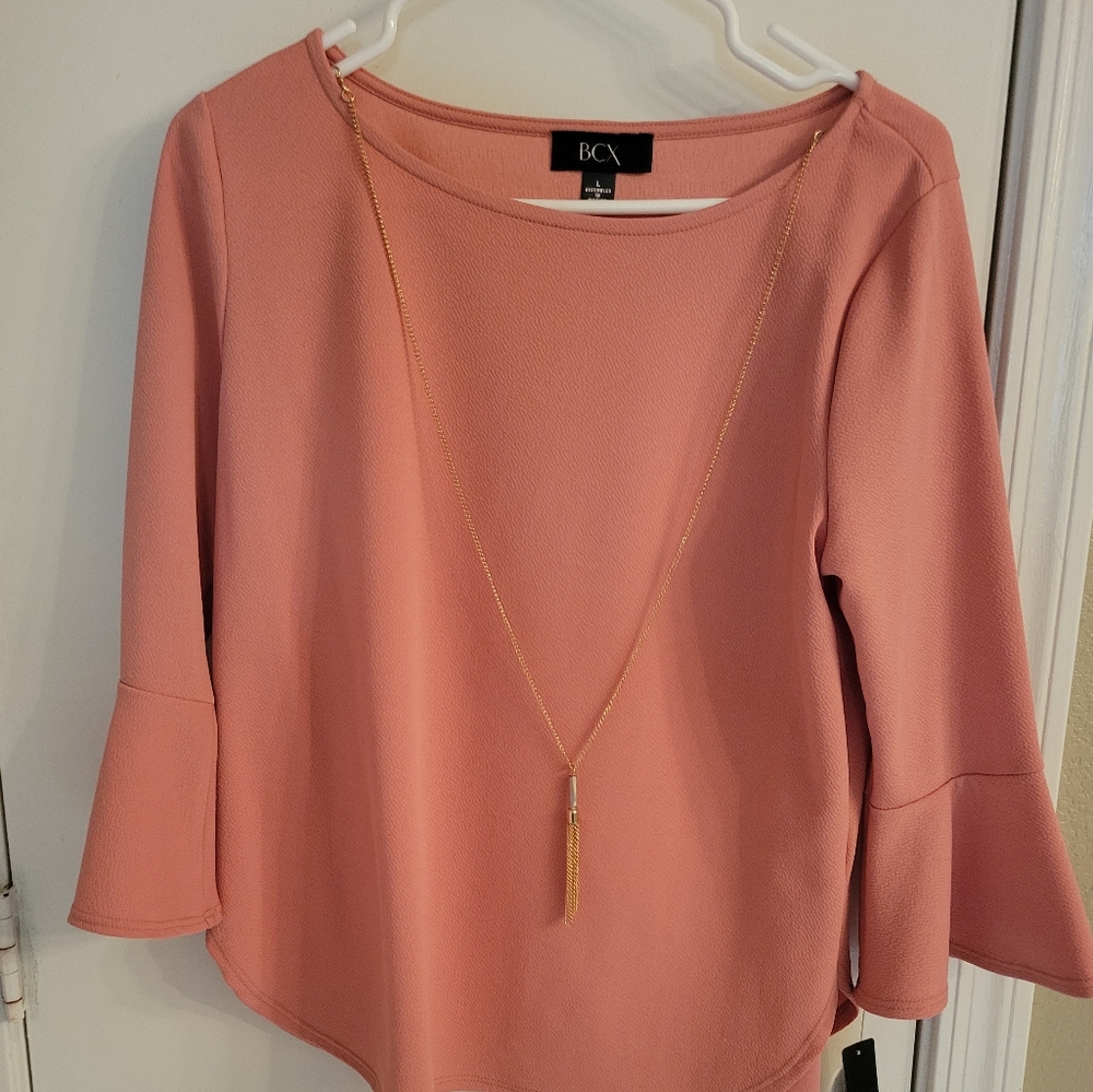 BCX Mauve Bell Sleeve Top